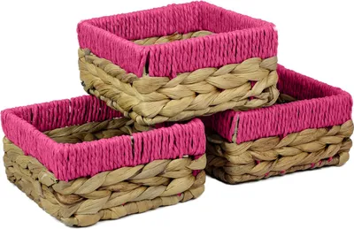 Immagine prodotto di Set di 3 cestini con bordi rosa Scatola regalo decorativa