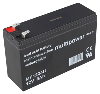 Produktbild von Multipower MP1224H Hochstrom Blei-Akku mit Faston 6,3mm Steckkontakte