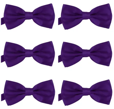 Produktbild von 6er Set DonDon Herren Fliege 12 x 6 cm gebunden und längenverstellbar violett