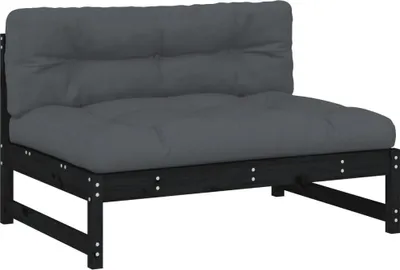 Produktbild von vidaXL Mittelsofa Schwarz 120x80 cm Massivholz Kiefer
