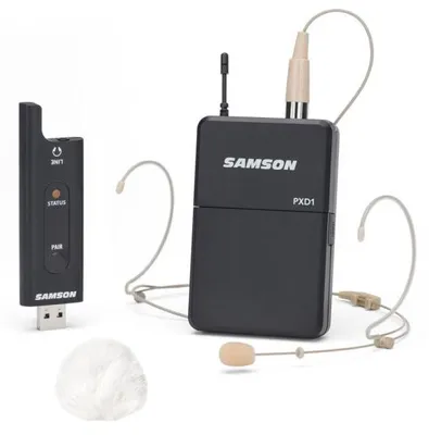 Produktbild von Samson Drahtlos-System XPD2 Headset-Mikrofon mit Windschutz Weiss