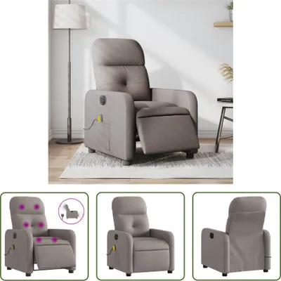 Immagine prodotto di The Living Store Sedia Massaggiante Elettrica Tessuto Taupe