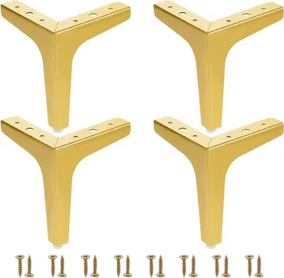 Produktbild von Set mit 4 modernen, 15 cm großen, dreieckigen Metallmöbelfüßen für Schränke, Sofas, Stühle und Hocker