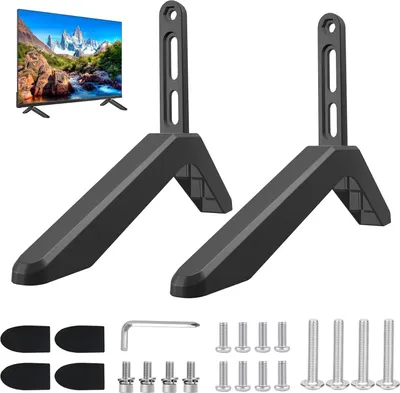 Produktbild von Universelle TV-Standfüße, Ersatzfüße mit Schrauben, Ersatzhalterung für 32- bis 65-Zoll-LCD-, LED- und Plasma-Flachbildfernseher, schwarz