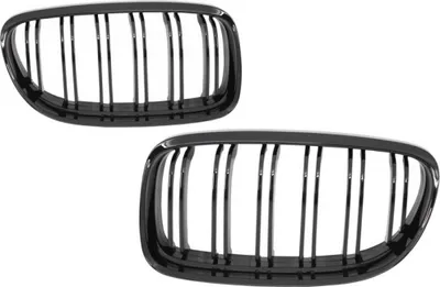 Produktbild von Nieren Kühlergrill für BMW E90 E91 LCI 08-11 Gitter Doppelstreifen MLook Schwarz.