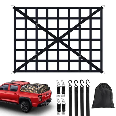 Image de Filet de chargement pour camion, dimensions 167x127 cm, filet de sécurité pour remorques de forte capacité, en nylon résistant à la déchirure