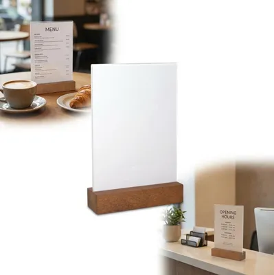 Obrázok produktu pre Reklamná tabuľa z PLEXIGLASU A5 21 x 15 cm STAND PRESENTER BRÄUN