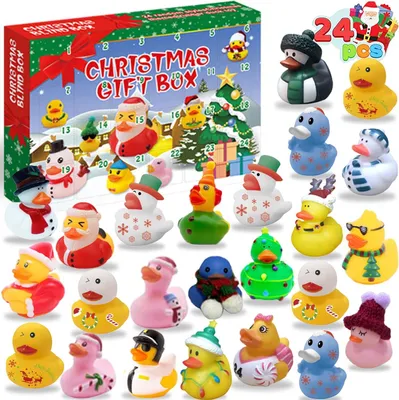 Produktbild von Gummiente Adventskalender 2025 - 24 Tage Kalender, Weihnachts-Blindbox, Weihnachtsgeschenk