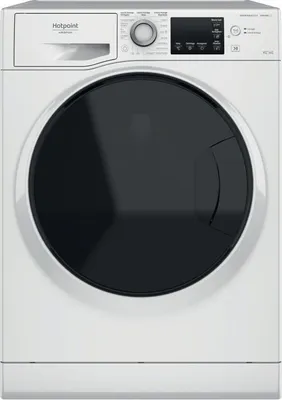 Produktbild von Hotpoint Active NDB 9636 DA IT, Frontlader, Freistehend, Weiß, Links, Schwarz, Tasten, Drehregler