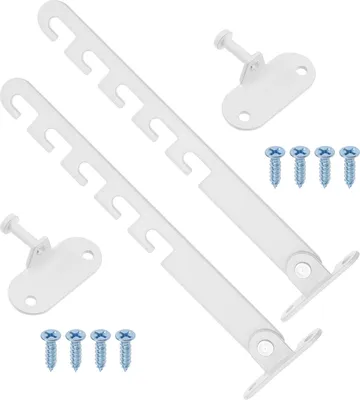 Image de Sécurité pour fenêtres et portes - Lot de 2 - Limiteurs de fenêtre - Sécurité pour fenêtres - Sécurité enfant pour fenêtres - Serrure de fenêtre - 16 cm - avec matériel de fixation - Blanc