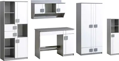 Obrázok produktu pre Jugendzimmer Kinderzimmer Schrank mit Schreibtisch Schrankwand Eiche Büro