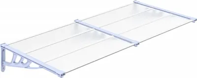 Immagine prodotto di vidaXL Tettoia per porte grigio e trasparente 199x90 cm in policarbonato
