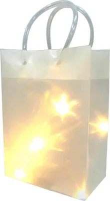Produktbild von 3D PVC TASCHE. STERNEFFEKT 12x7x17cm. incl. 10er LED Lichterkette.
