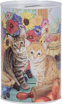 Produktbild von Clayre & Eef Spardosen Ø 8x13 cm Blau Metall Katze