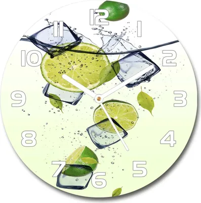 Produktbild von Wanduhr aus Glas 30fi Glasbild Glasuhr Gehärtetes Glas - weisse-zeiger - Limes and ice