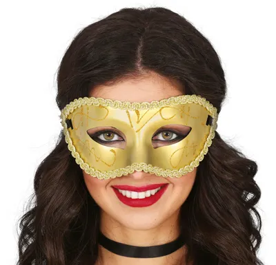 Imagen del producto de Carnaval de Venecia. Máscara misteriosa. Elegancia veneciana. Estilo veneciano. Color: dorado