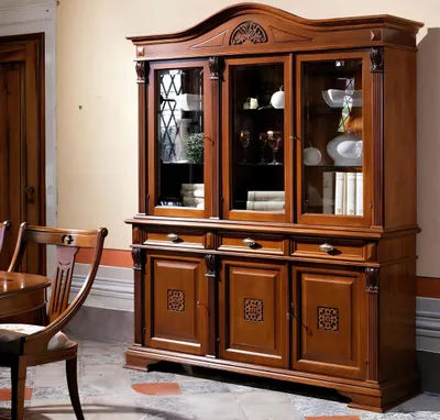 Produktbild von Anrichte Wandschrank Holz Buffet Vitrine Schrank Esszimmer Schränke Anrichten