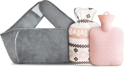 Produktbild von Wärmflasche mit Hüftgurt weichem Plüsch Hand Taillenwärmer Abdeckung, Wärmbeutel für Hals und Schulter, Rücken, Beine, Taille warm