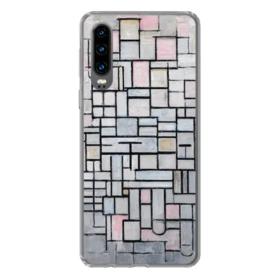 Produktbild von MuchoWow® Handyhülle Schutzhülle Hülle für Huawei P30 Komposition 6 - Mondrian - Kunst Silikon Softcase Handy Hülle - Kartenbesitzer