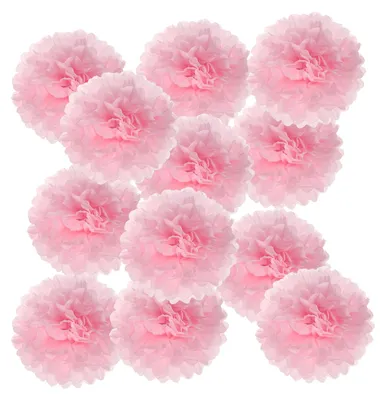 Papier-Pompons 35 cm, 12 Stück, rosa, für Feiern
