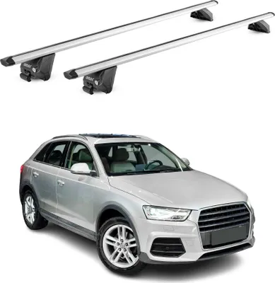 Zdjęcie produktu dla Bagażnik dachowy Podstawowy bagażnik dachowy do Audi Q3 mk1 2011-2018 100 kg Aluminium Srebrny 2 szt. ABE