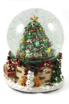 Produktbild von Schneekugel/Spieluhr mit Schneeantrieb & Licht, Weihnachtsbaum Ø150mm H.: 20cm