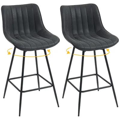 Produktbild von HOMCOM Barhocker 2er Set, 68 cm drehbare Tresenhocker mit Rückenlehne