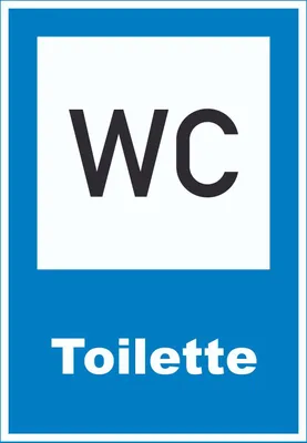 Produktbild von Toilette Schild A3 Rückseite selbstklebend
