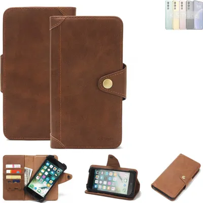 Produktbild von K-S-Trade Handyhülle kompatibel mit Meizu 21 Schutz Hülle Walletcase Bookstyle Tasche Case Handytasche Wallet Flipcase Cover PolyurethanBraun (1x)