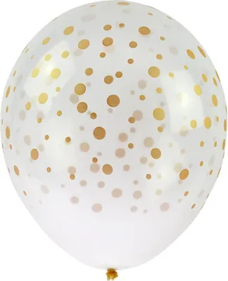 Immagine prodotto di Balony transparentne z nadrukiem konfetti złote 30 cm 5 sztuk
