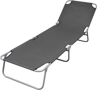 Produktbild von Klappbare Sonnenliege Gartenliege Relaxliege Strandliege Liegestuhl Balkonliege Freizeitliege Verstellbare Rückenlehne für Garten Balkon Terrasse Grau