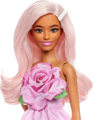 Immagine prodotto di Bambola Barbie Fashionistas, abito rosa senza spalline, con accessori, HYT94