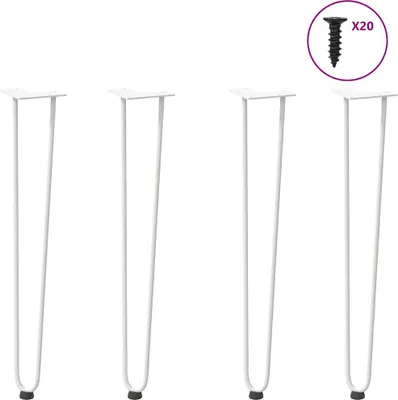 Immagine prodotto di Gambe a forcina per tavoli consolle 4 pz Bianco 72 cm