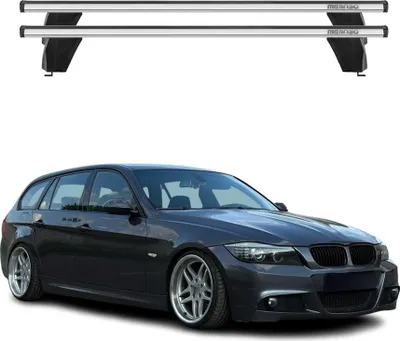 Image de Menabo Barres de transversales pour BMW Série 3 E90 E91 E92 2004-2013 Gris Alu