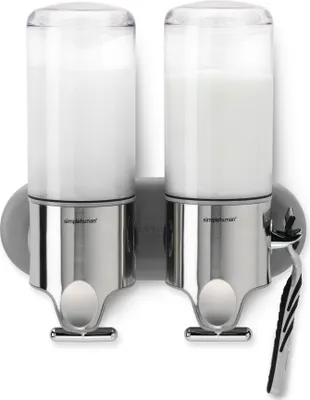 Produktbild von simplehuman Doppelspender mit Wandhalterung, Edelstahl - 444ml - 7x7x48 cm; BT1028