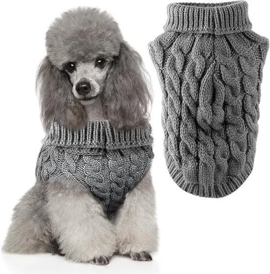 Immagine prodotto di Abbigliamento autunnale e invernale per cani e gatti di piccola taglia, maglioni a collo alto lavorati a maglia, per animali domestici di piccola e media taglia
