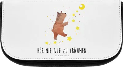 Produktbild von Mr. & Mrs. Panda kosmetiktäschchen Bär Träume - Weiß - Geschenk, Traum, kulturtäschchen, Teddy, Organizer Tasche, Schminktasche, fächertasche, Träumen, Kosmetiktasche