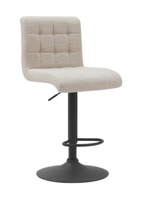 Produktbild von 2er Set Barhocker Bistrohocker Erika - Bezug Webstoff Beige - 360° drehbar, höhenverstellbar - Trompetengestell schwarz