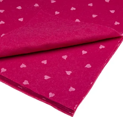 Produktbild von Bastelfilz mit Herzen 30x40cm Dekofilz Filzplatten Filzstoff 1mm, fuchsia pink