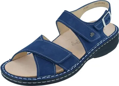 Obrázek produktu pro Finn Comfort Linosa - Dámské sandály, pohodlné / s volnou stélkou, modré, kůže (nubuk)
