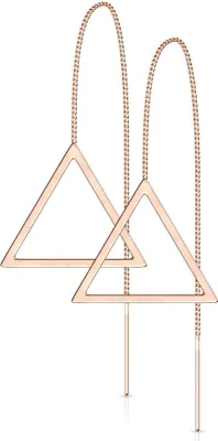 Produktbild von Damen Edelstahl Ohrstecker Ohrringe Ohrhänger Durchzieher Dreieck Triangel Autiga® rosegold