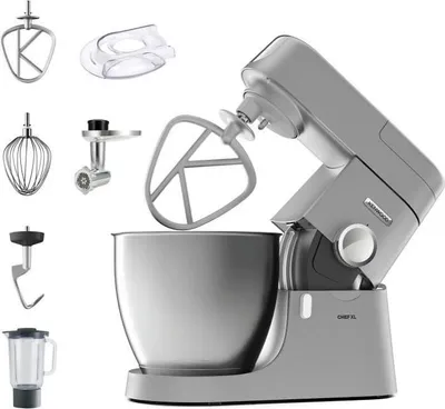Image de Robot Pâtissier Multifonction Kenwood Chef XL KVL4170S, Bol 6.7L, 1200W, Blender + Hachoir Métal, Silver