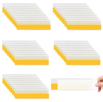 50 selbstklebende Etikettenhalter, 10,2 × 3,2 cm, transparent