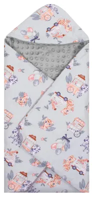 Produktbild von Springos® Einschlagdecke Warme Decke 77 x 77 cm Kapuze Babyschale Kinderwagen Kindersitz Flauschig Kinderwagen-Ausstattung Kinderdecke Minky-Fleece