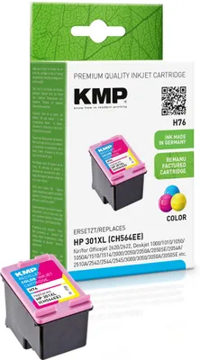 Produktbild von KMP H76 farbig Tintenpatrone ersetzt HP Officejet/Deskjet HP301XL (CH564EE)