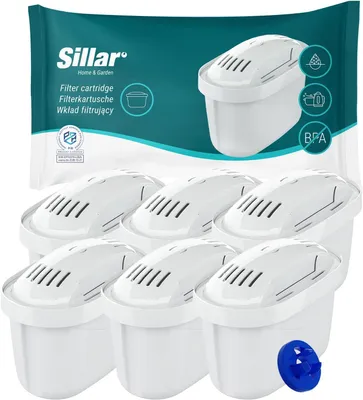 Produktbild von Wasserfilterpatronen 6 Stück, Aktivkohle, Ionenaustauscher, BPA-frei, für Maxtra+ und Marella