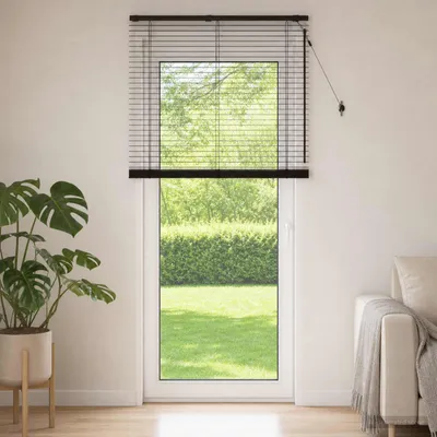 Immagine prodotto di Persiana marrone scuro, 115 x 250 cm, spessore 35 mm, realizzata in legno di paulownia massello