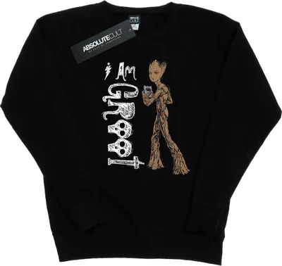 Produktbild von Marvel - "Avengers Infinity War I Am Teenage Groot" Sweatshirt für Damen BI7025 (XXL) (Schwarz)