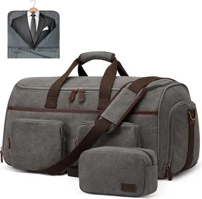 Produktbild von Famanu 3-in-1 Reisetasche mit Toilettasche - Canvas, Uni