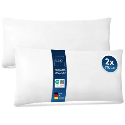 Produktbild von LILENO HOME 2er Set Kissenfüllung 40x80 cm - 40°C waschbares Innenkissen geeignet für Allergiker - Polyester Kisseninlet als Couchkissen, Sofa Kissen, Cocktailkissen und Kopfkissen